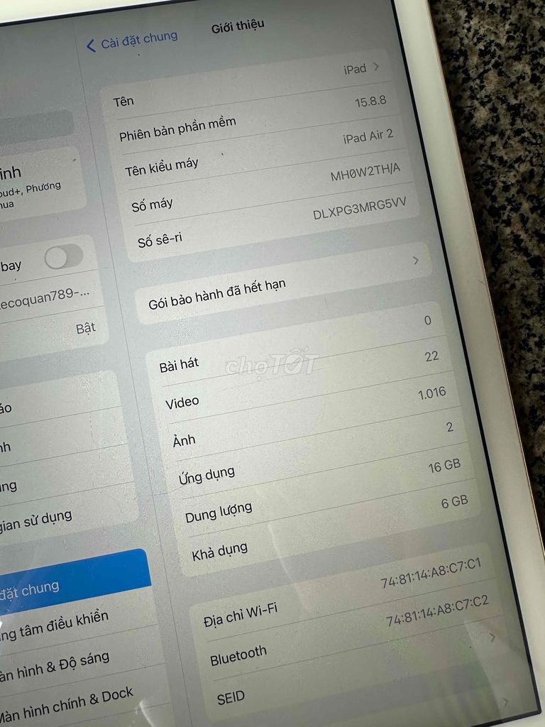 Apple iPad Air 2 16GB Vàng đồng Retina. Mua bán Máy tính bảng tại Quận Gò Vấp Tp Hồ Chí Minh được đăng bởi Nguyễn hoàng sinh hình 1