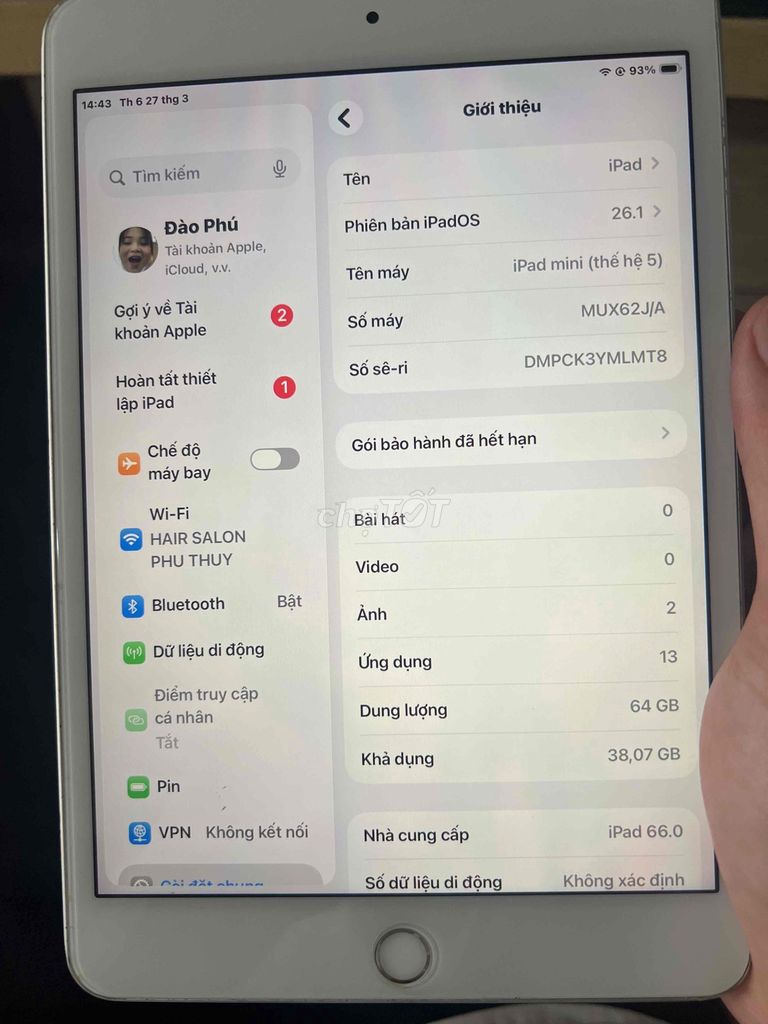 Apple iPad mini 5 64GB Bạc. Mua bán Máy tính bảng tại Huyện Thường Tín Hà Nội được đăng bởi Không Tên hình 1