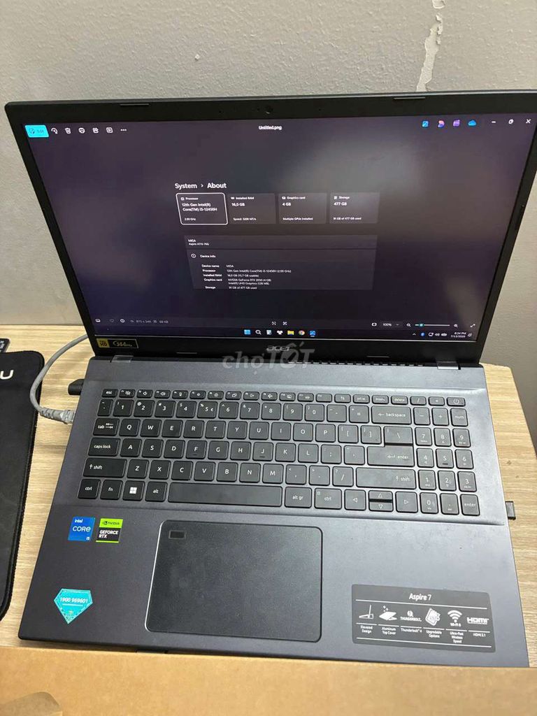 Acer Aspire 7 i5-12450H 16GB Ram RTX 2050 4GB. Mua bán Laptop tại Quận 6 Tp Hồ Chí Minh được đăng bởi nghi le hình 1