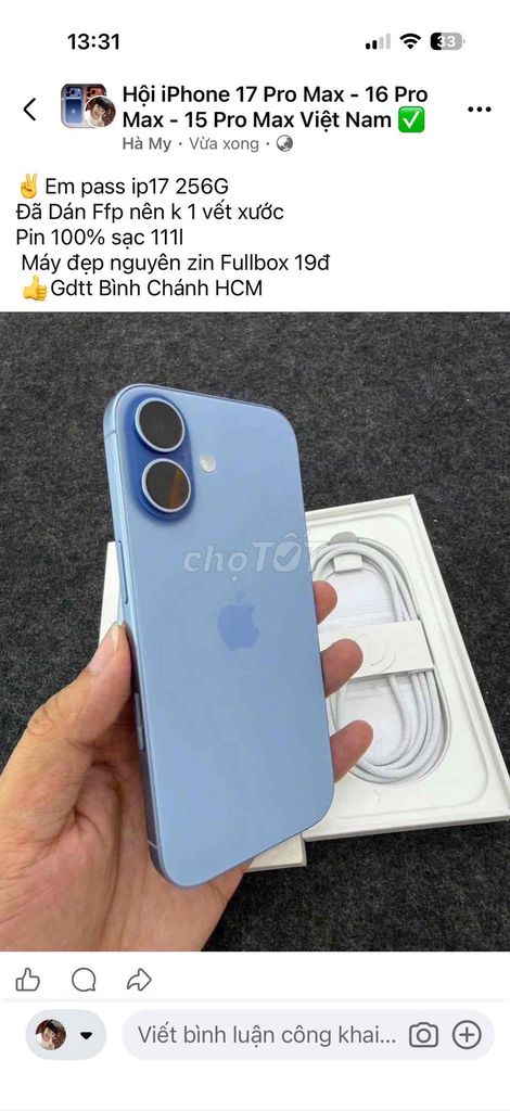 Apple iPhone 17 256GB Xanh. Mua bán Điện thoại tại Huyện Bình Chánh Tp Hồ Chí Minh được đăng bởi Hà My Sports hình 1