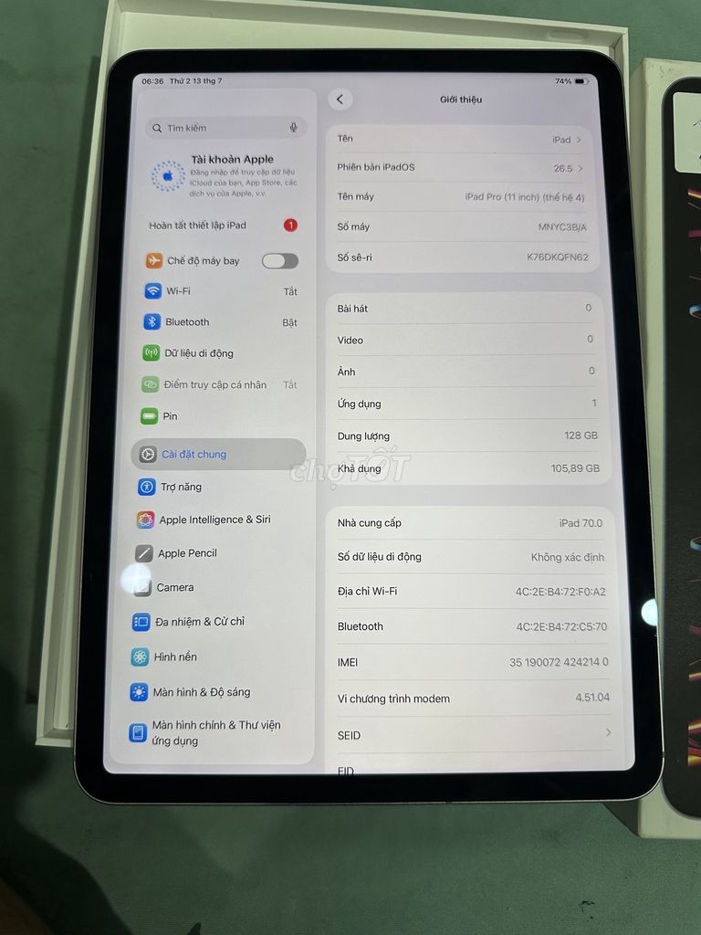 Apple iPad Pro 12.9 M2 128GB 5G Xám. Mua bán Máy tính bảng tại Quận Long Biên Hà Nội được đăng bởi Nguyễn Văn Anh hình 1