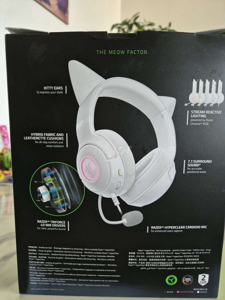 Tai nghe Razer Kitty Ears Trắng. Mua bán Tivi, Âm thanh tại Quận 7 Tp Hồ Chí Minh được đăng bởi Thi hình 1