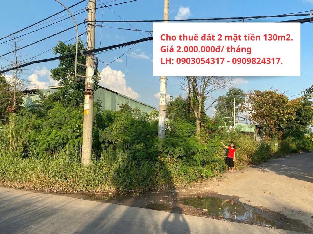 CHO THUÊ ĐẤT 2 MẶT TIỀN VÕ VÀN BÍCH, BÌNH MỸ, CỦ CHI