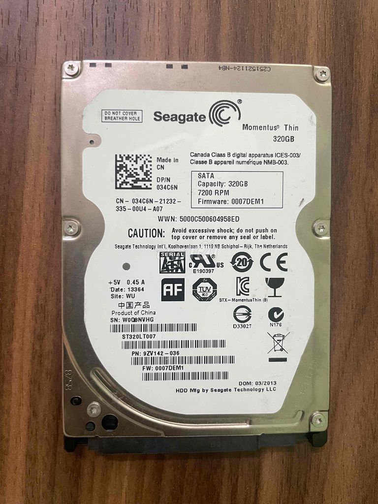 Ổ cứng HDD Seagate 320GB 2.5 inch sức khoẻ 100%. Mua bán Linh kiện (RAM, Card...) tại Quận Gò Vấp Tp Hồ Chí Minh được đăng bởi Nguyễn Trí Cao hình 1