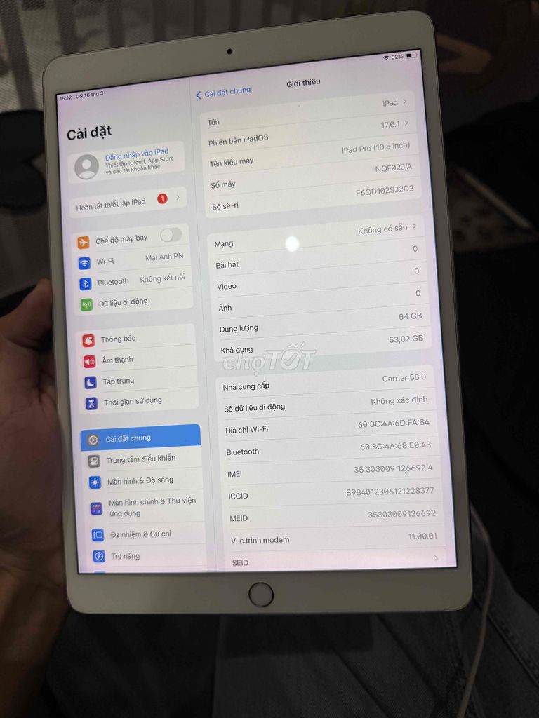 Ipad Pro 10.5 4G Wifi