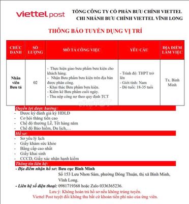 ViettelPost tx Bình Minh