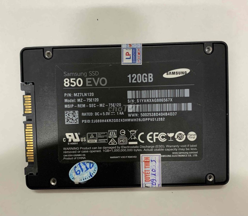 Ổ cứng SSD Samsung 850 EVO 120GB sk 94%. Mua bán Linh kiện (RAM, Card...) tại Quận Tân Phú Tp Hồ Chí Minh được đăng bởi Nguyễn Phong hình 1