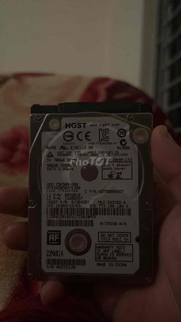 Ổ cứng HDD HGST SK100 500GB Đã sử dụng. Mua bán Linh kiện (RAM, Card...) tại Huyện Hoằng Hóa Thanh Hóa được đăng bởi Đình Việt hình 1