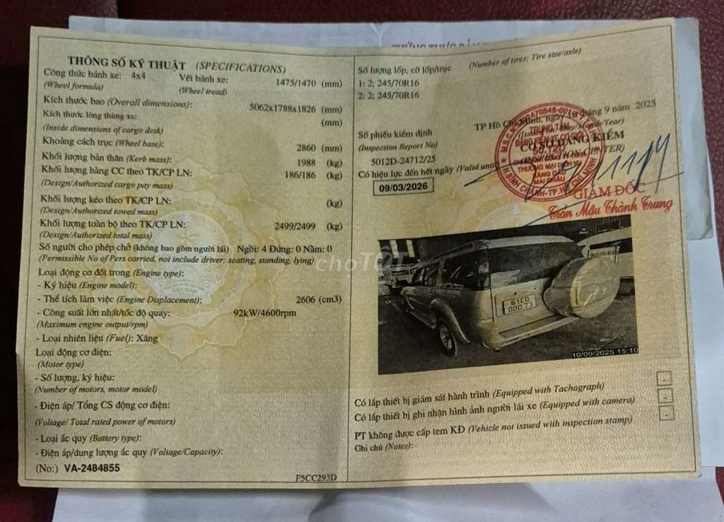 2011 2.6L 4x4 MT - 135 km. Mua bán Ô tô tại Quận 1 Tp Hồ Chí Minh được đăng bởi Khoi Le hình 9