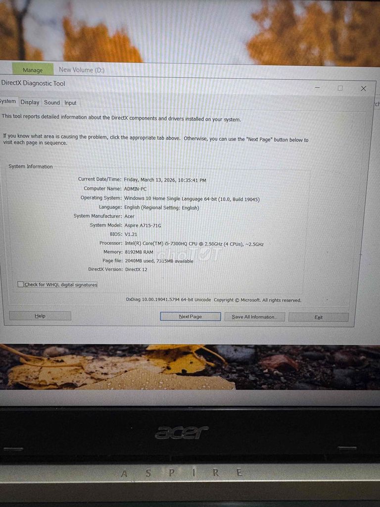 Acer A715-71G i5HQ 8GB/128GB Đen. Mua bán Laptop tại Huyện Bù Gia Mập Bình Phước được đăng bởi Linh Duy Trần hình 1