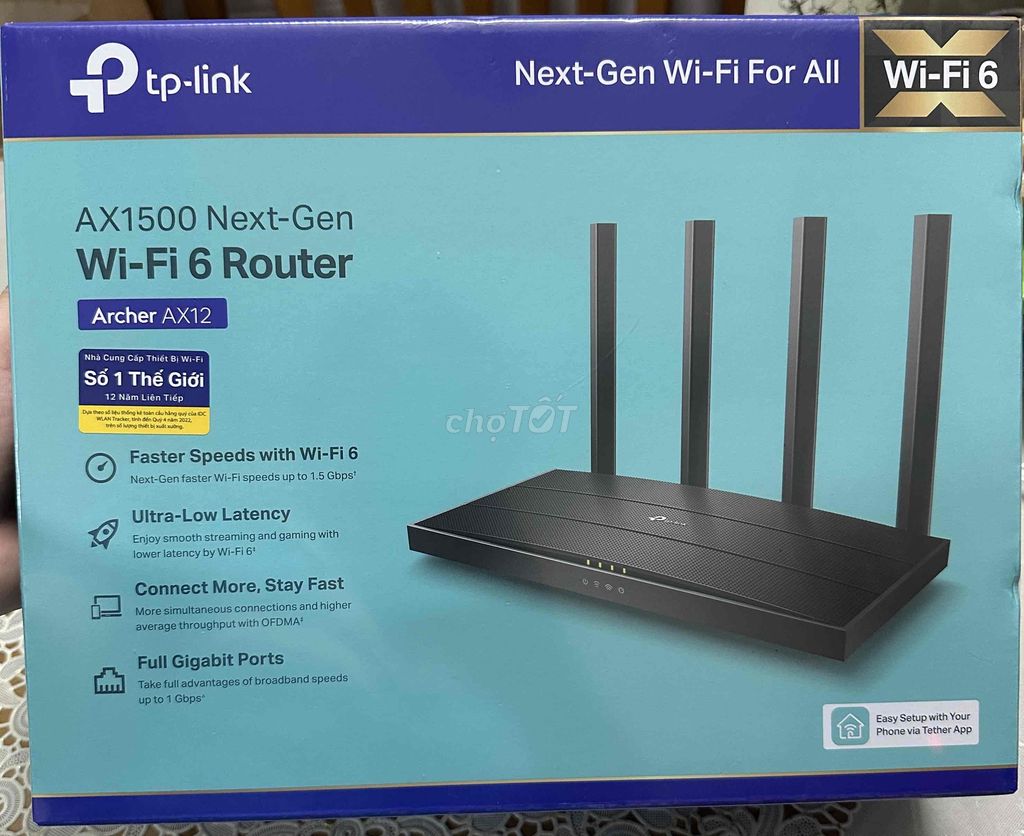 Phát wifi tplink archer AX12 AC1500 nguyên seal