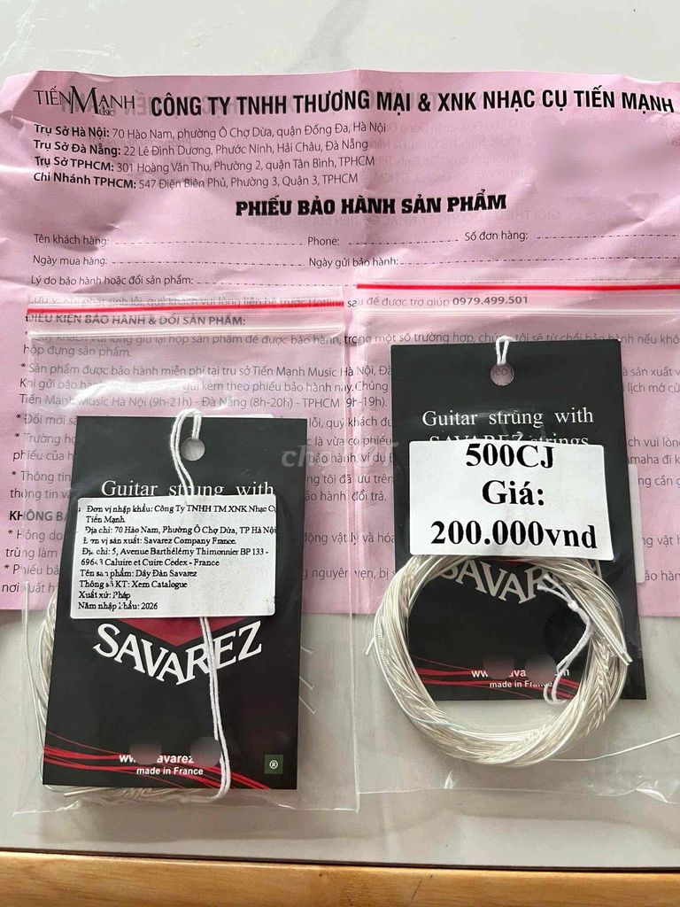 Dây đàn guitar classic Savarez 500CJ. Mua bán Nhạc cụ tại Quận Ngũ Hành Sơn Đà Nẵng được đăng bởi Pham Hung hình 1
