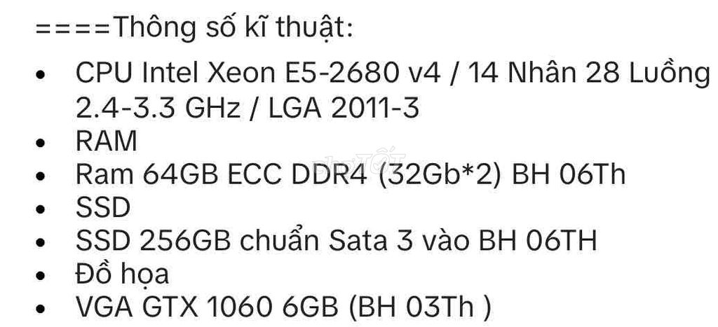 Dell OptiPlex Xeon E5-2680 v4 22 inch 64GB/256GB G. Mua bán Máy tính để bàn tại Quận 11 Tp Hồ Chí Minh được đăng bởi Bảo Hà hình 1