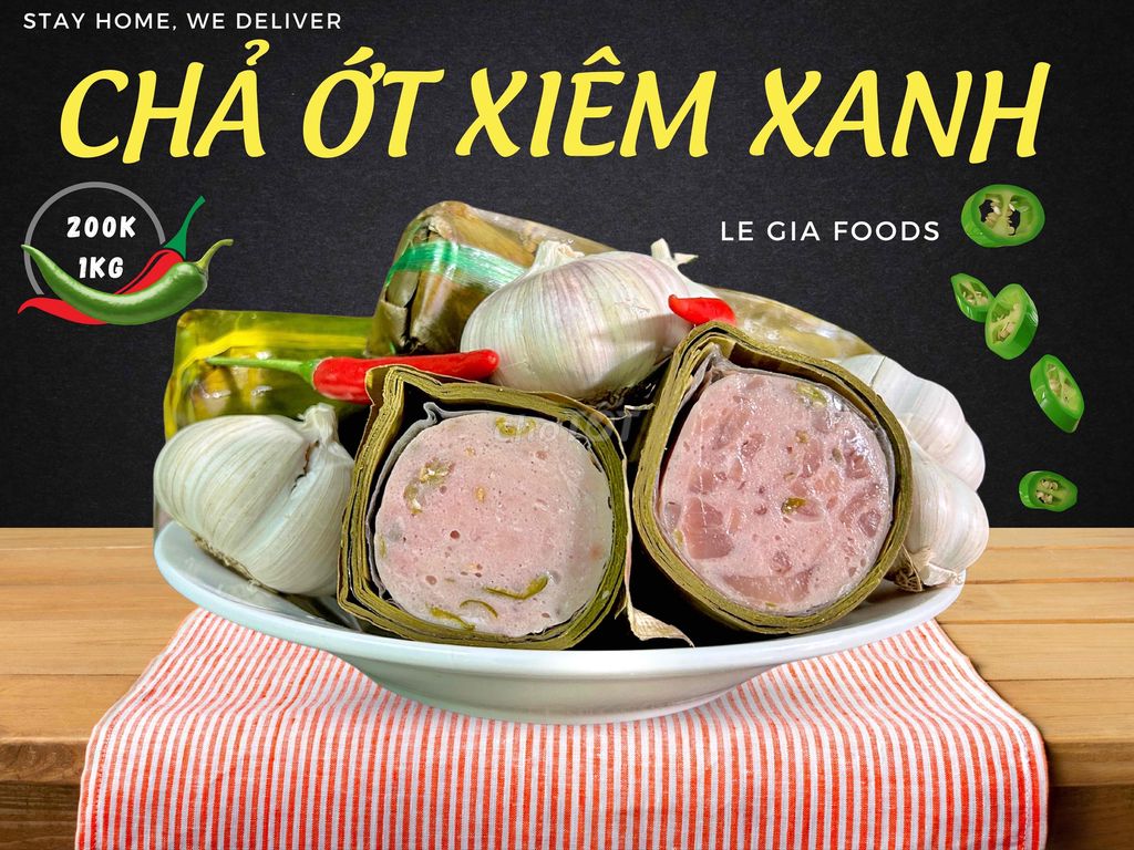 Chả bì ớt xiêm xanh 1Kg 4 cây - Đặc sản Nha Trang