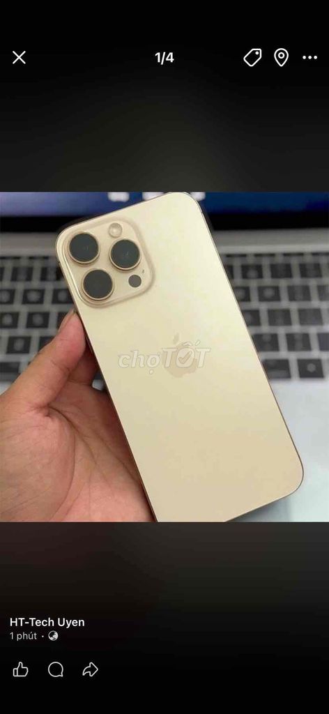 Apple iPhone 16 Pro Max 256GB Vàng. Mua bán Điện thoại tại Thành phố Biên Hòa Đồng Nai được đăng bởi Uyên Phạm hình 1