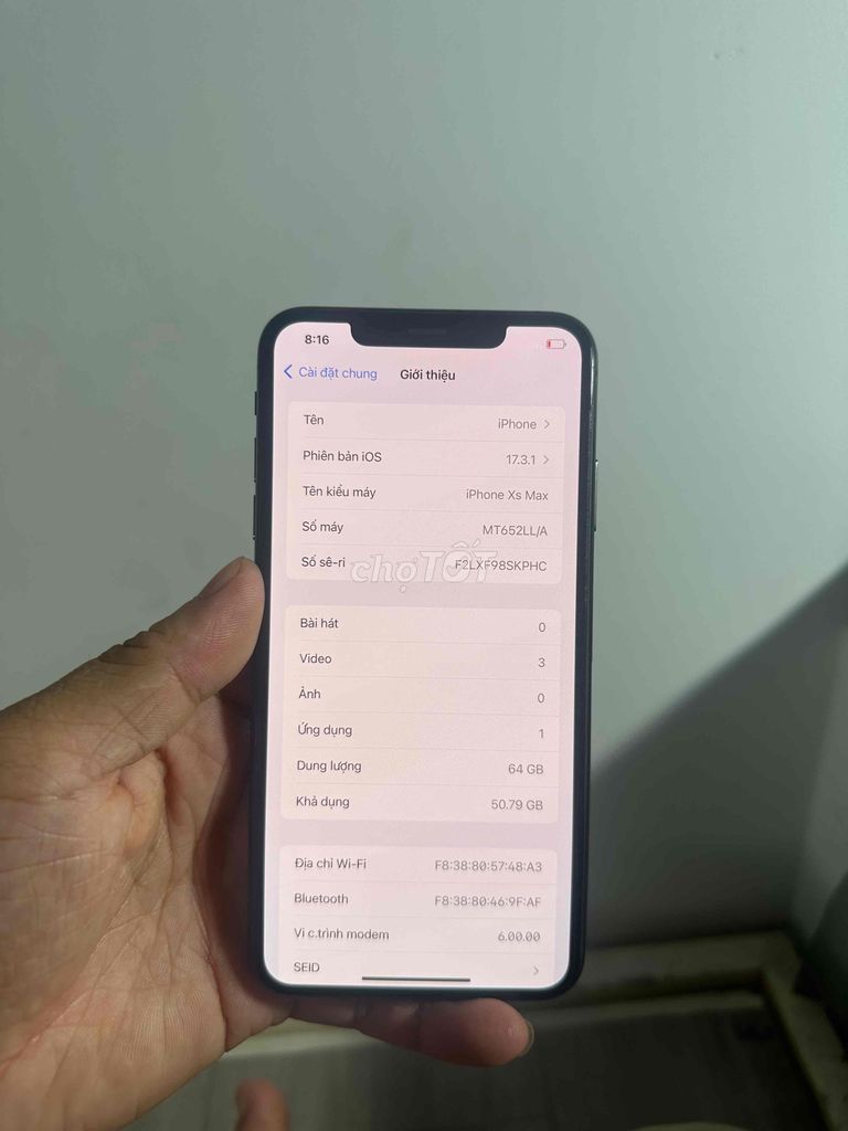 Apple iPhone XS Max 64GB Đen. Mua bán Điện thoại tại Quận 4 Tp Hồ Chí Minh được đăng bởi Miu Thyy hình 1