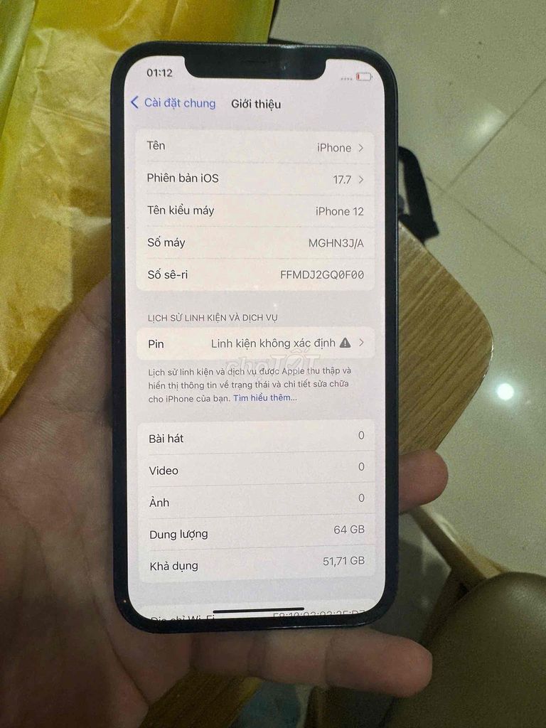 Apple iPhone 12 64GB Đen Đã sử dụng. Mua bán Điện thoại tại Quận 12 Tp Hồ Chí Minh được đăng bởi Tâm Dz hình 1