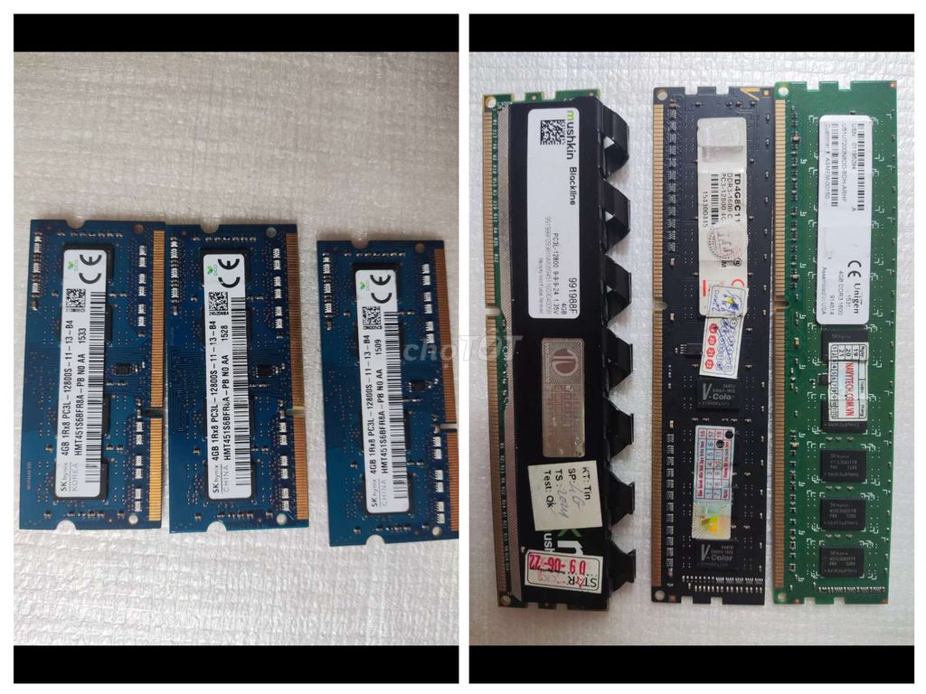 Ram 3 4g pc/laptop; ram 8g laptop, hynix chip