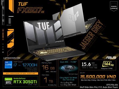 Asus TUF FX507ze 2022 [ RTX 3050Ti ]. Mua bán Laptop tại Quận Bình Thạnh Tp Hồ Chí Minh được đăng bởi Cửa Hàng Máy Tính Laptouch VN