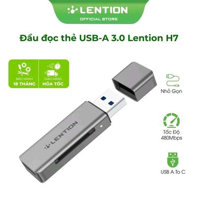 Đầu Đọc Thẻ USB-A 3.0 Sang SD/Micro SD Lention H7