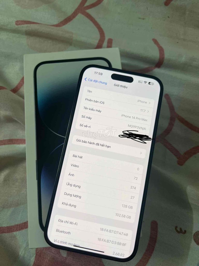 Iphone 14 promax 128gb vn full hộp