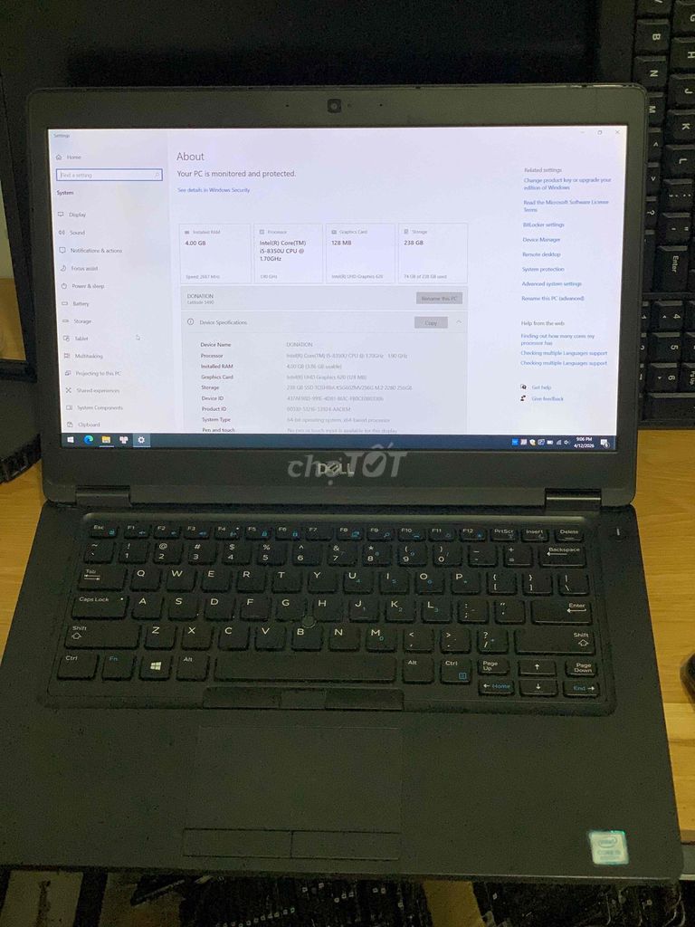 Dell latitude i5-8th 4GB/256GB. Mua bán Laptop tại Quận Tân Phú Tp Hồ Chí Minh được đăng bởi NTP hình 1