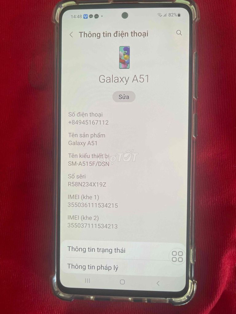 Samsung Galaxy A51 6GB/128GB Màu Xanh Dương. Mua bán Điện thoại tại Huyện Tịnh Biên An Giang được đăng bởi Nhân Tâm hình 1