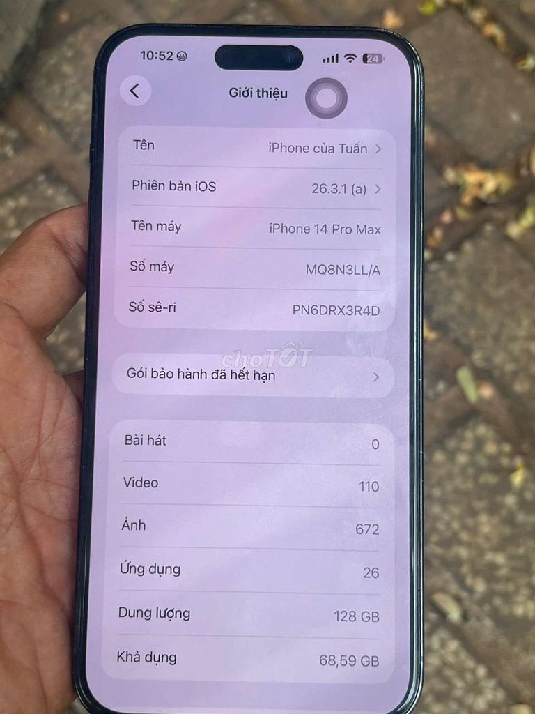 Apple iPhone 14 Pro Max 128GB Đen Nguyên bản. Mua bán Điện thoại tại Huyện Thống Nhất Đồng Nai được đăng bởi Tuấn  hình 1