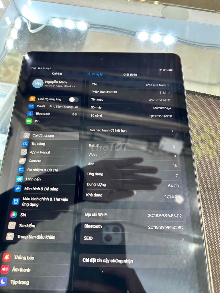 ipad gen 9 đẹp ko cấn móp