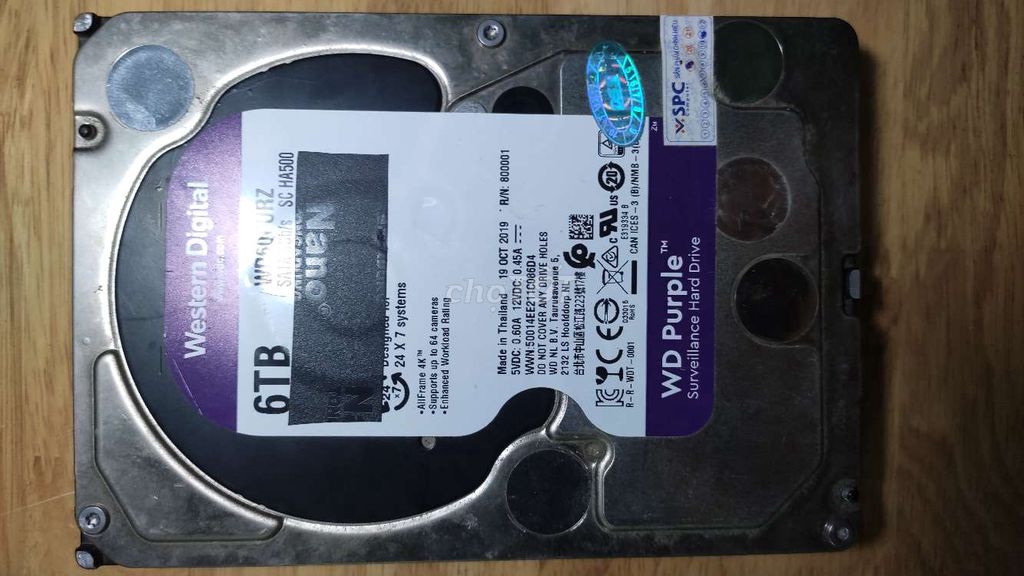 Ổ cứng HDD Western Digital WD Purple 6TB, OK . Mua bán Linh kiện (RAM, Card...) tại Quận Liên Chiểu Đà Nẵng được đăng bởi Minh Trí  hình 1