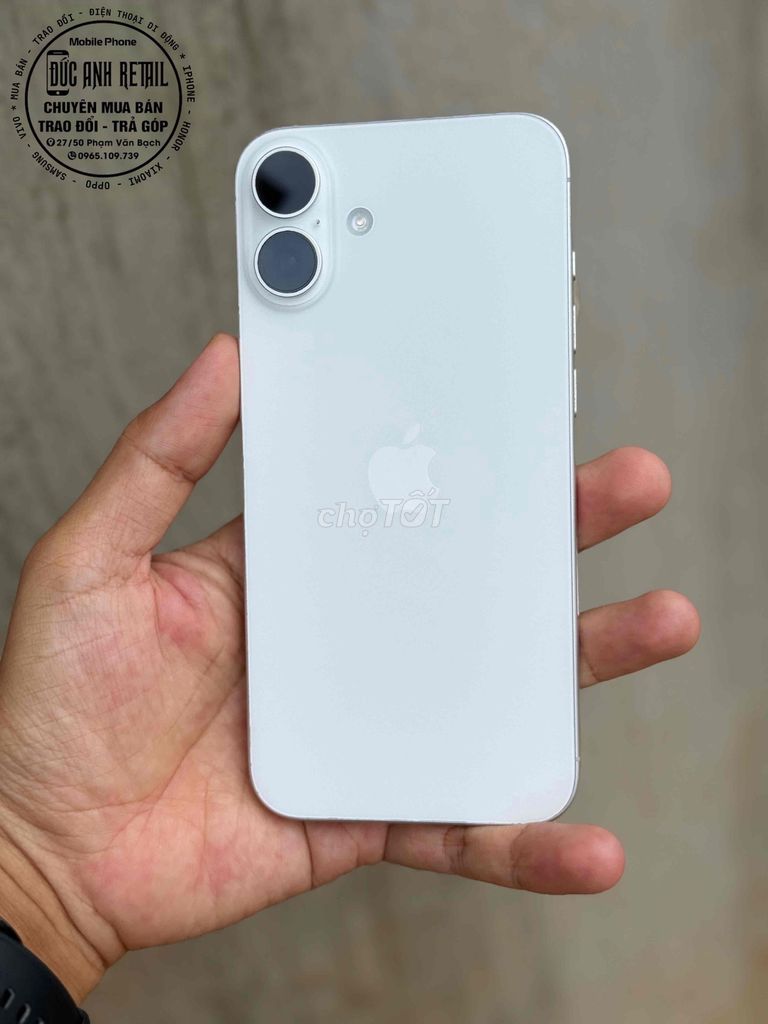 iPhone 16 Plus 128GB Trắng Đã dùng. Mua bán Điện thoại tại Thành phố Buôn Ma Thuột Đắk Lắk được đăng bởi Đức Anh Retail hình 1