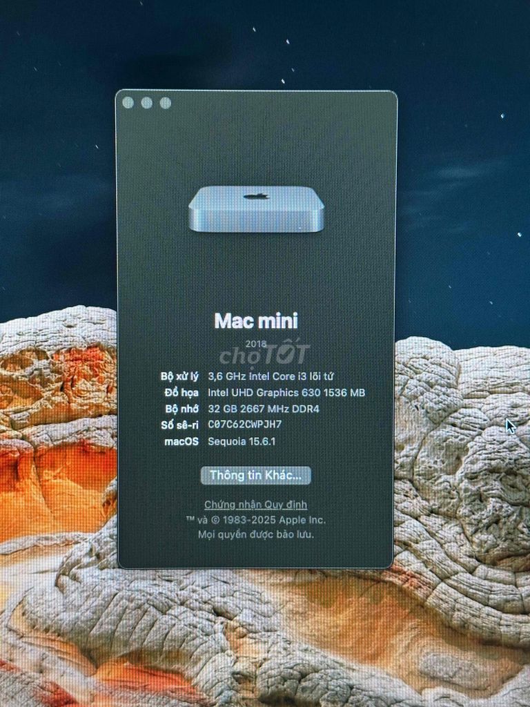 MAC MINI / 2018 / COREi3 / 32GB / 256GB Mac mini 2018 Ram 32Gb SSD