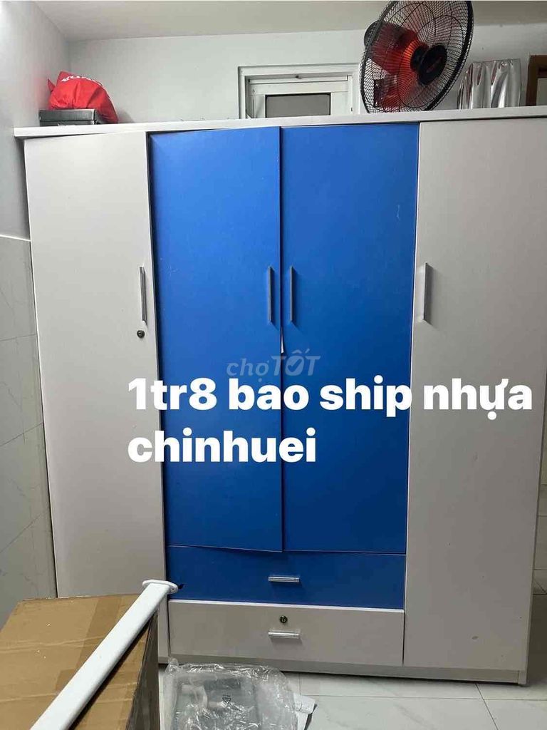 thanh lý tủ nhựa chinhuei 4 cánh bao ship