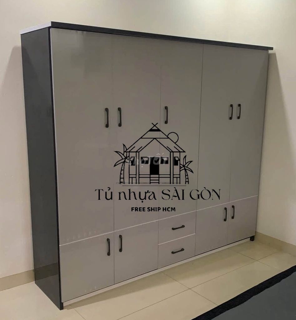 Tủ quần áo Nhựa Đài Loan Xám 1m85x1m8. Mua bán Tủ, kệ gia đình tại Quận 11 Tp Hồ Chí Minh được đăng bởi Cửa Hàng Nội Thất hình 1