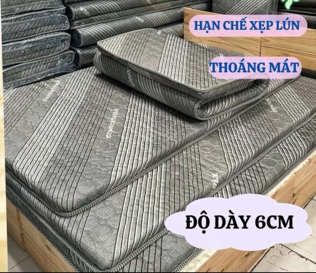 NỆM CAO SU DẦY 6P ÊM VÀ GỌN DỄ DI CHUYỂN