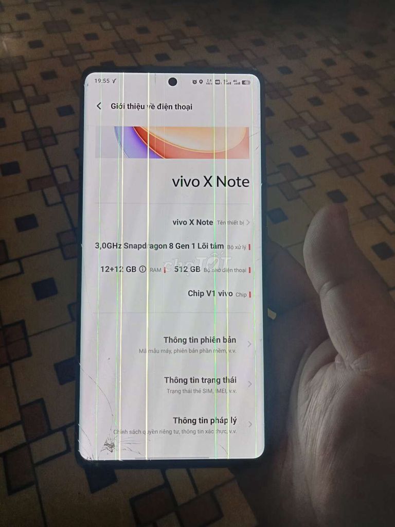 Vivo X Note siêu phẩm rẻ 12/512 8G1 giao lưu gl