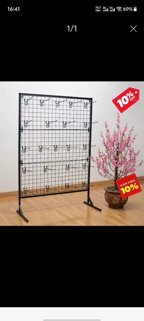 Kệ khung lưới Thép Đen 150x80 kèm 20 móc. Mua bán Tủ, kệ gia đình tại Huyện Châu Phú An Giang được đăng bởi Nguyễn hình 1