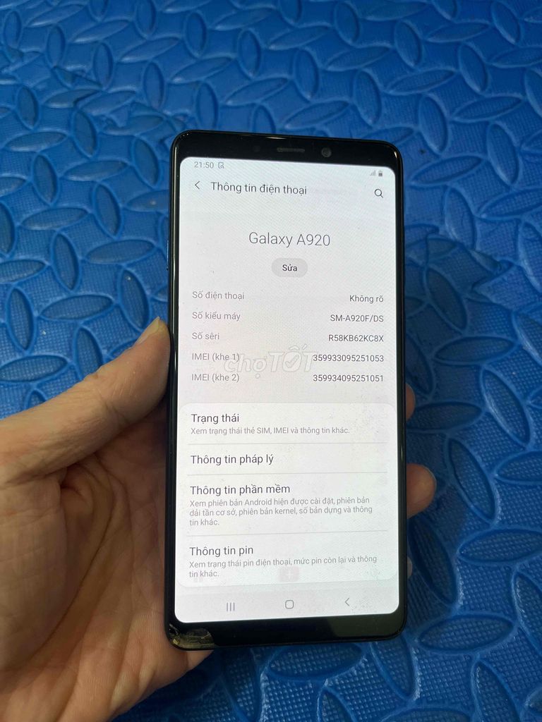 Bán Samsung A920 Ram6/128 zin cũ màn zin