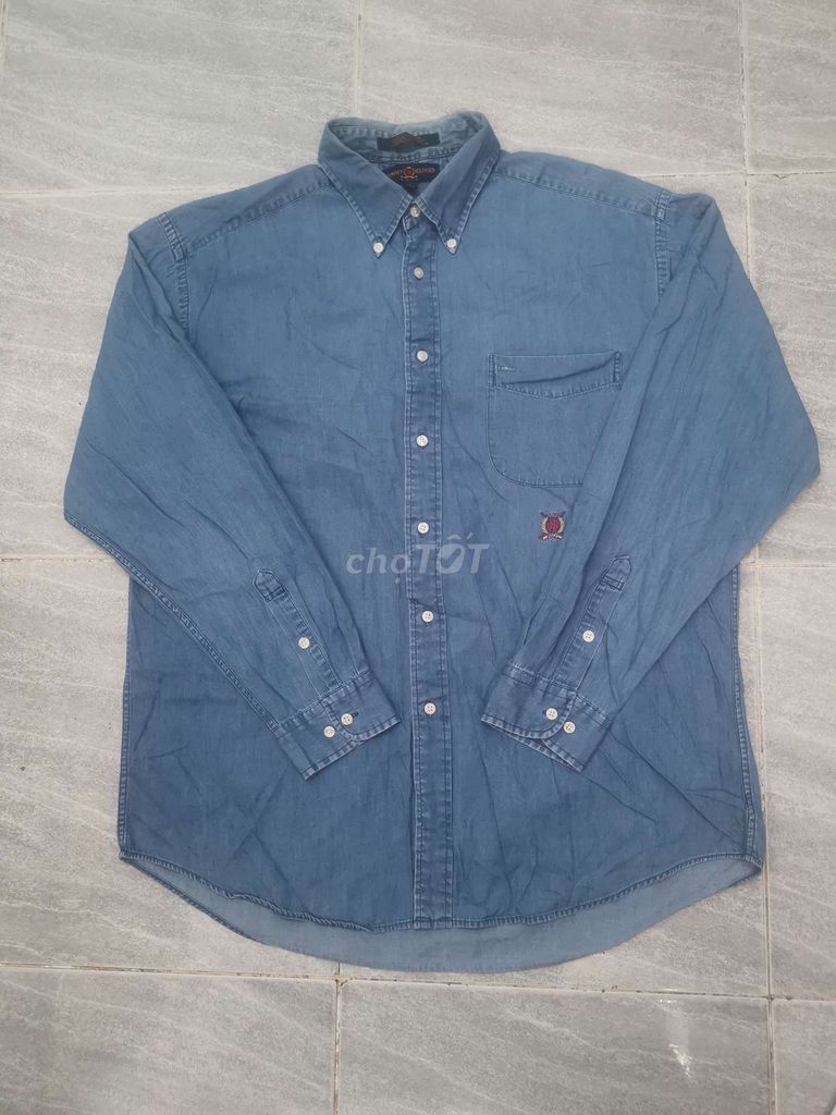 Áo sơmi jeans Tommy Hilfiger G Vin90s Xanh size L. Mua bán Quần áo tại Quận Gò Vấp Tp Hồ Chí Minh được đăng bởi Hàng 2handsgood hình 1