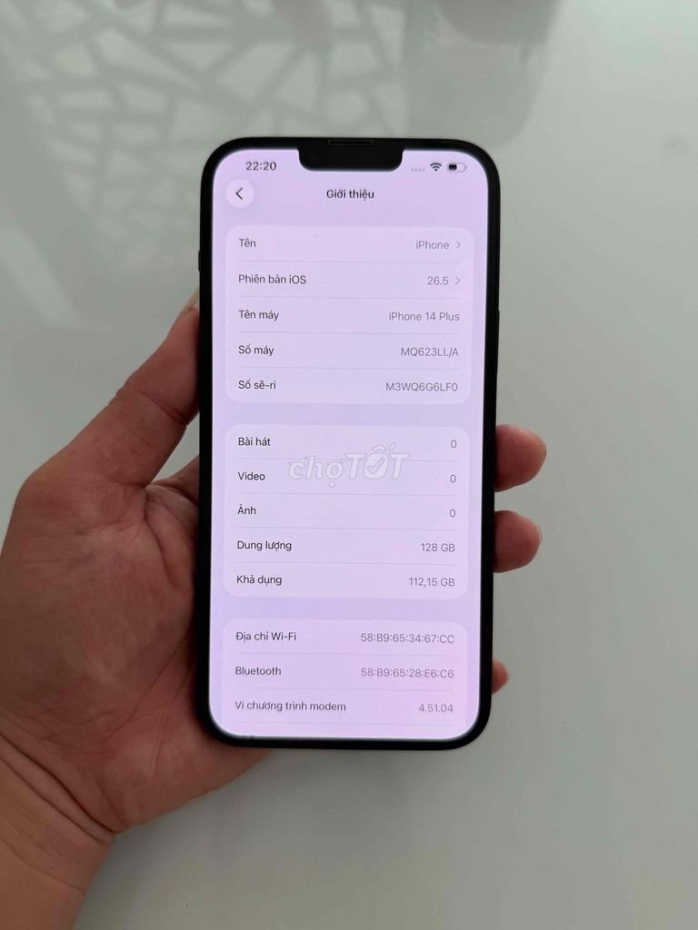 Apple iPhone 14 Plus 128GB Midnight, zin keng. Mua bán Điện thoại tại Quận Bình Tân Tp Hồ Chí Minh được đăng bởi Nguyễn Chí Thanh hình 1
