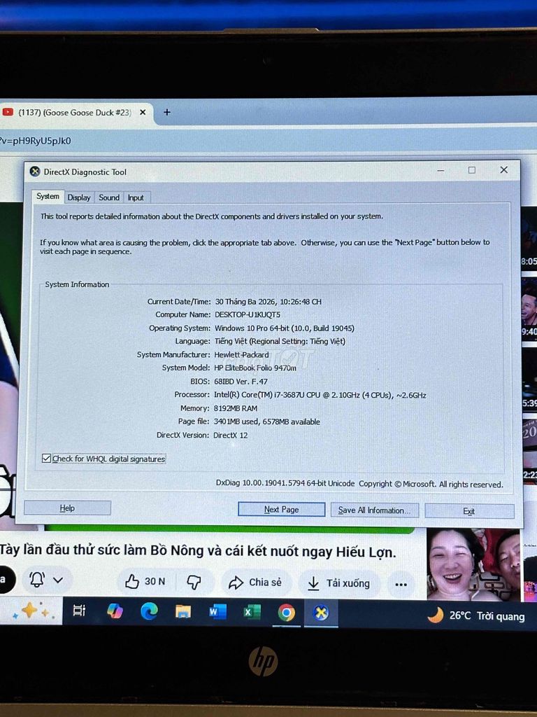 HP EliteBook Folio 9470m i7 8GB/256GB. Mua bán Laptop tại Thành phố Biên Hòa Đồng Nai được đăng bởi sang le hình 1