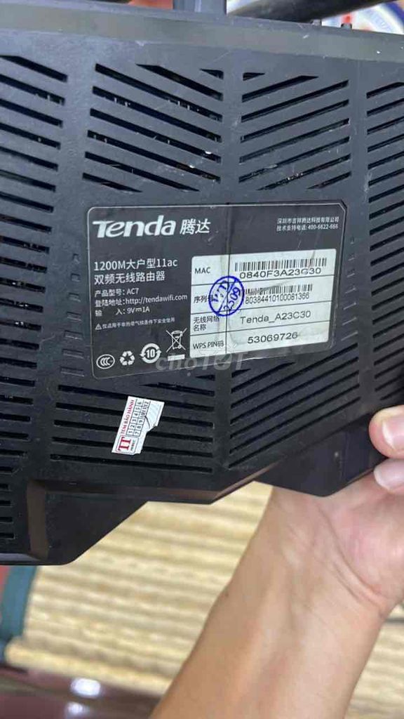 Router WiFi Tenda AC7 Đen. Mua bán Phụ kiện (Màn hình, Chuột...) tại Thành phố Bến Tre Bến Tre được đăng bởi Nhutminh Nguyen hình 1