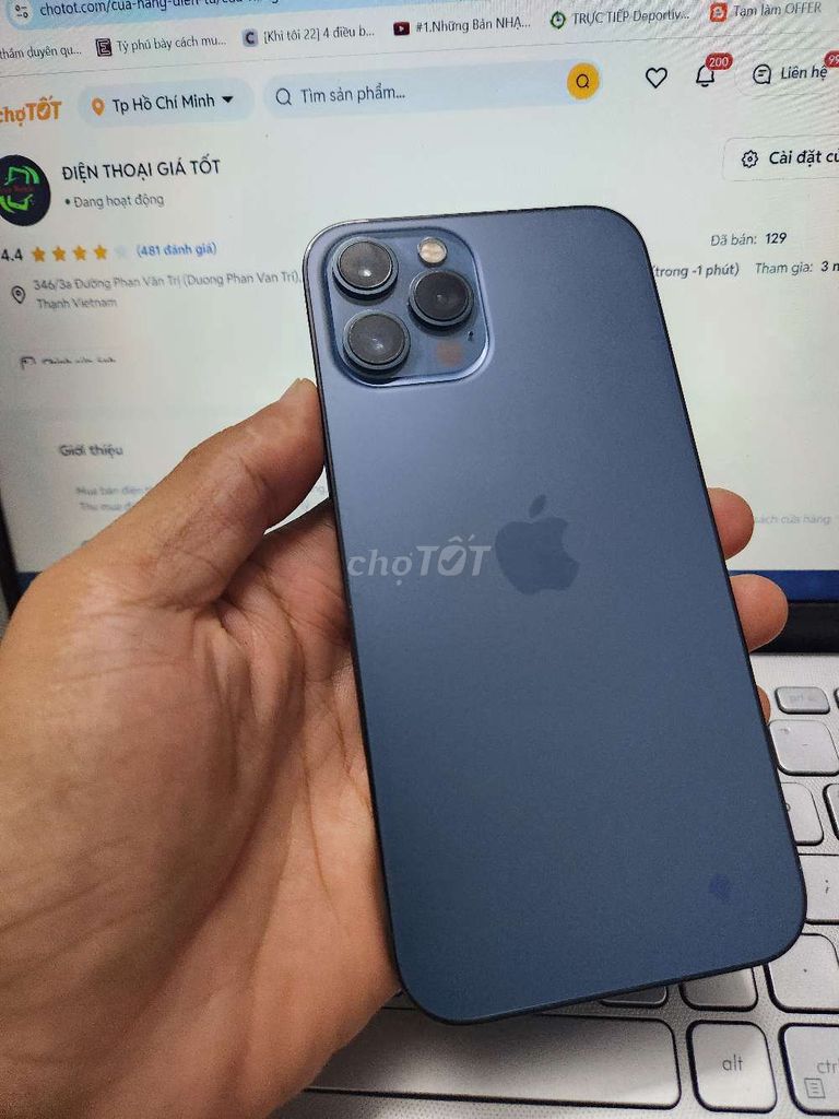 IPHONE 12 PRO MAX 256GB BẢN VN PIN 100 FULL CN. Mua bán Điện thoại tại Quận Bình Thạnh Tp Hồ Chí Minh được đăng bởi Dân Mobile hình 1