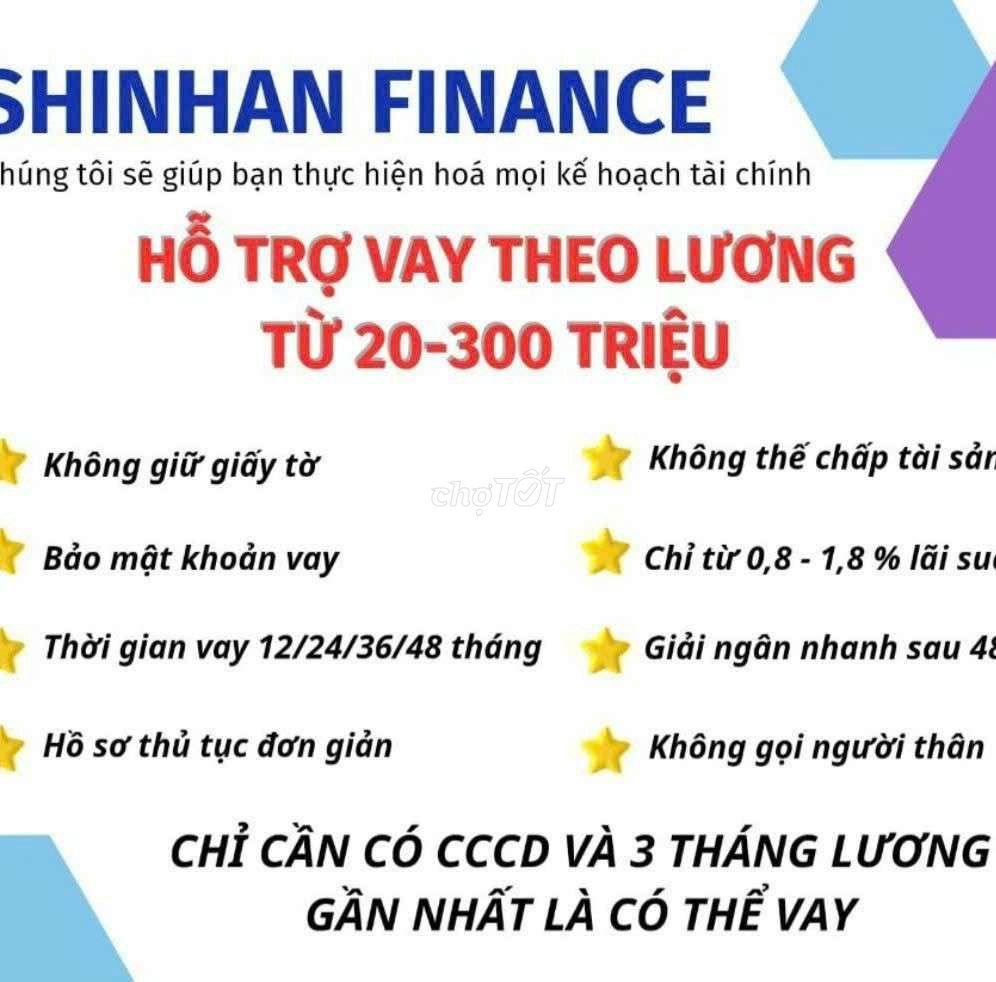 Hỗ trợ vay tiêu dùng Shinhan Finance