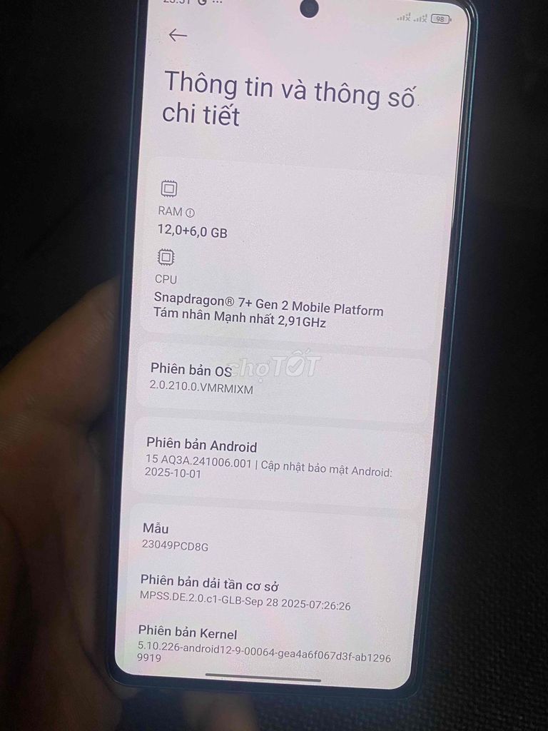 Xiaomi Redmi Note 12 Turbo 12GB/512GB Xanh. Mua bán Điện thoại tại Huyện A Lưới Thừa Thiên Huế được đăng bởi Quốc Bảo hình 1