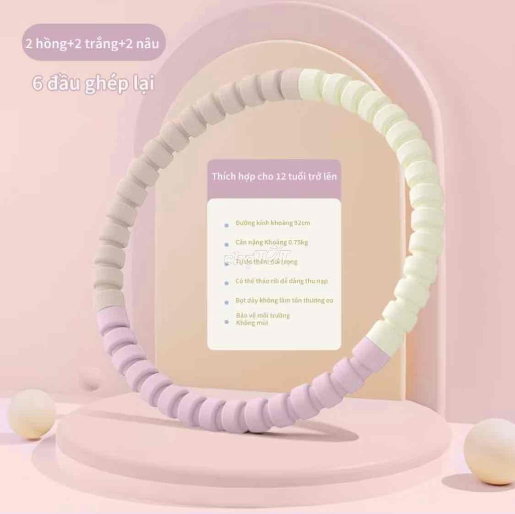 Vòng lắc eo bọt dày 92cm Hồng, trắng. Mua bán Đồ thể thao, Dã ngoại tại Quận 10 Tp Hồ Chí Minh được đăng bởi Nguyen Thi hình 1