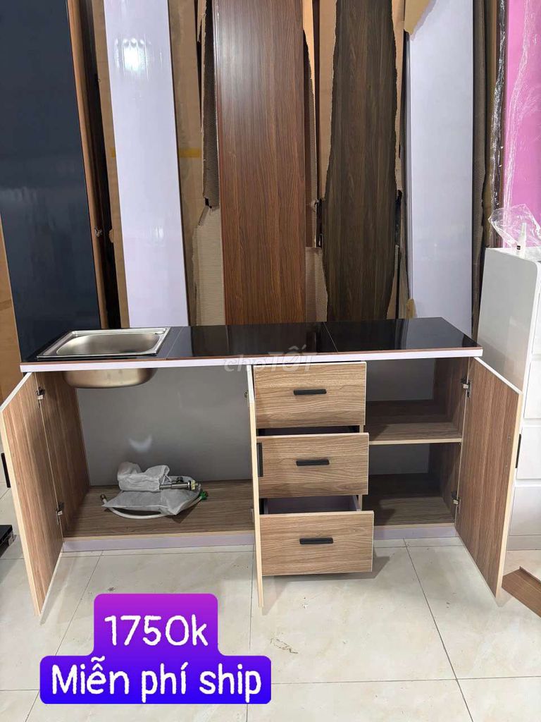 TỦ BẾP NHỰA ĐÀI LOAN KT 160CM #KÈM BỒN VÒI. Mua bán Tủ, kệ gia đình tại Huyện Hóc Môn Tp Hồ Chí Minh được đăng bởi KIM NGÂN BÁN TỦ hình 1