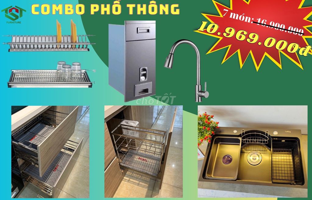 Phụ kiện bếp 7 món trọn gói siêu tiết kiệm