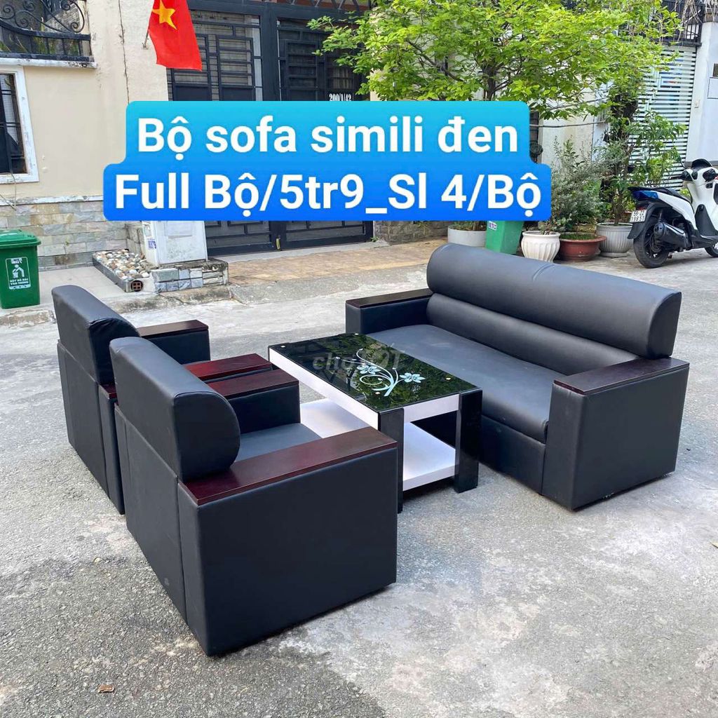 Bộ sofa Simili Đen. Mua bán Bàn ghế tại Quận 10 Tp Hồ Chí Minh được đăng bởi Kho Thanh Lý Phú Nhàn hình 1