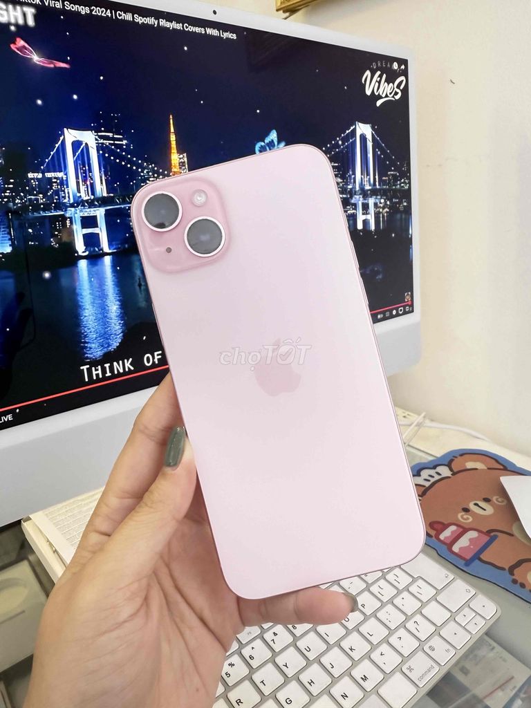 15Plus Pink 128Gb.VN .Máy đẹp 99%.Pin 100%